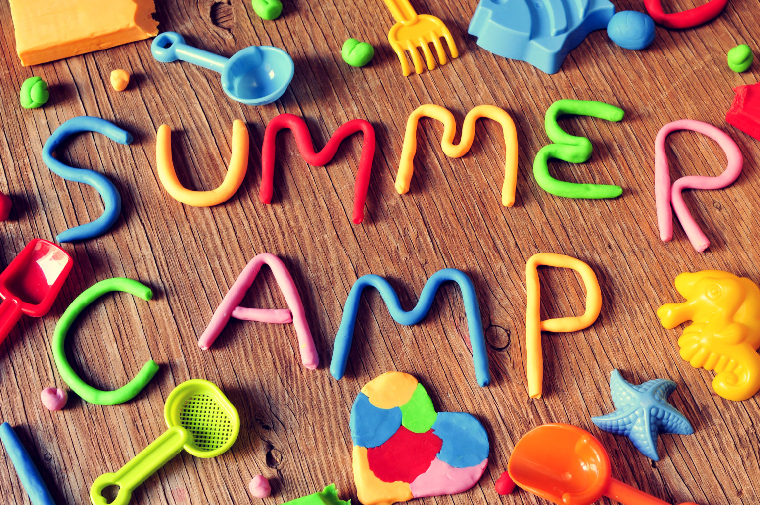 The,Text,Summer,Camp,Made,From,Modelling,Clay,Of,Different